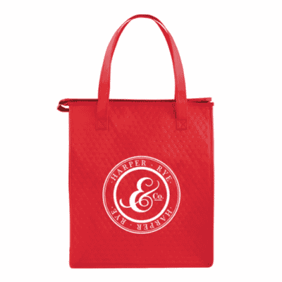 Logo Deluxe Non-Woven Insulated Grocery Tote Bags