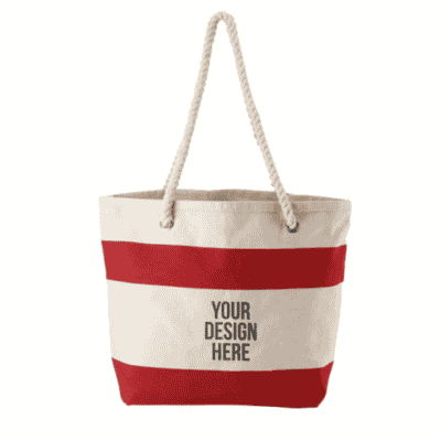 Printed Cotton Resort Tote Bags with Rope Handle